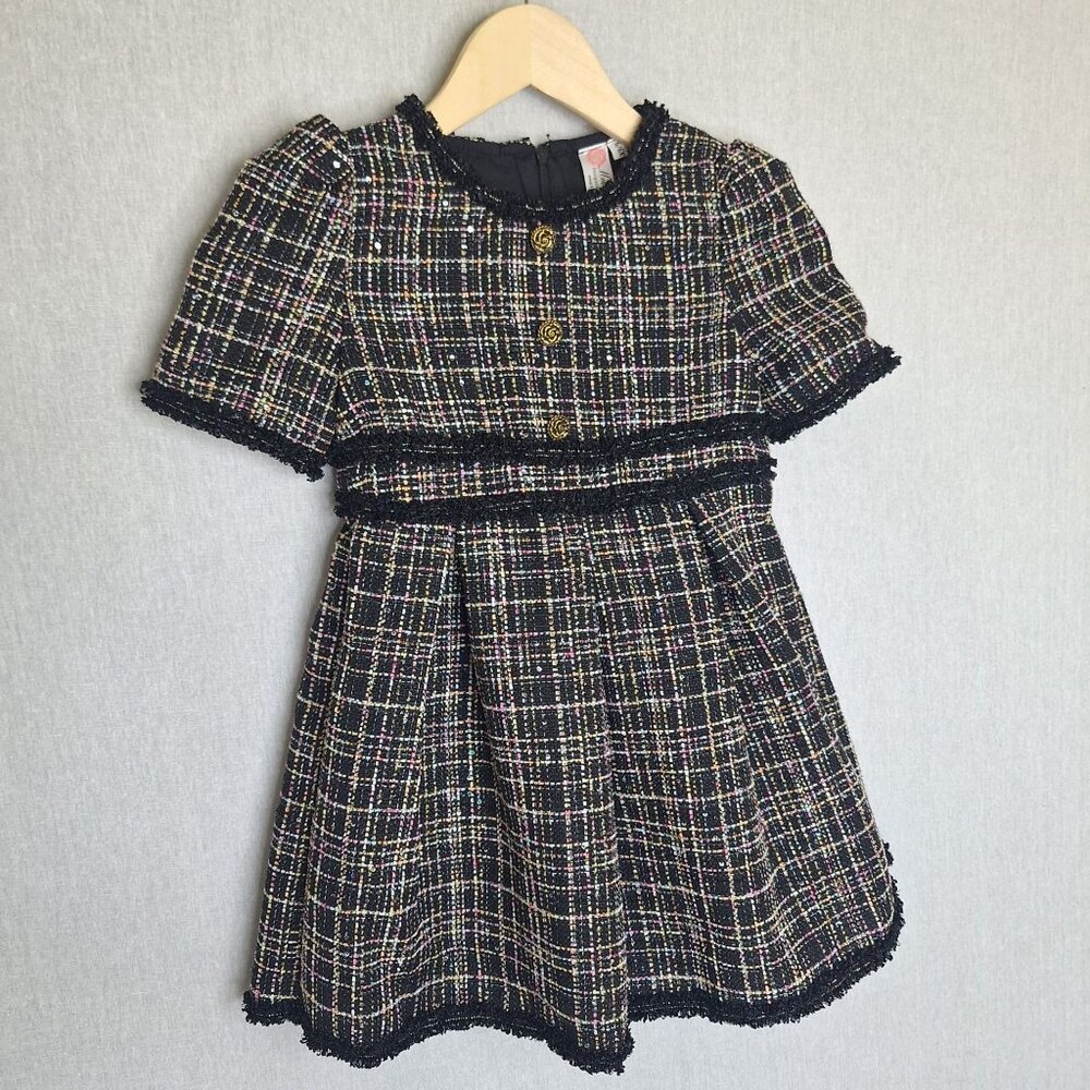 Nwt Mia Belle Girls Tweed Lined Dress Size 6 Preppy Formal Old Money Girly Cute — image 6 of 8